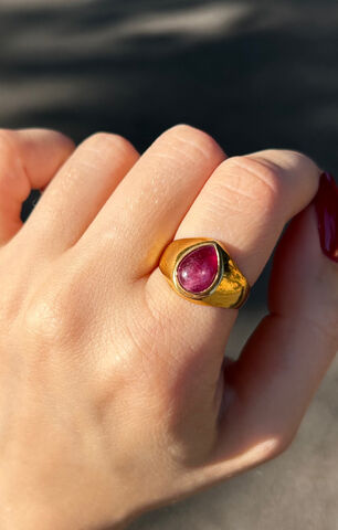 Vintage 22ct Ruby Pear Ring - product images  of 