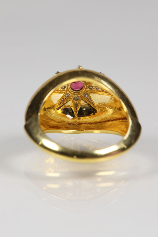 14ct Ruby &amp; Diamond Star Bombe Ring - product images  of 