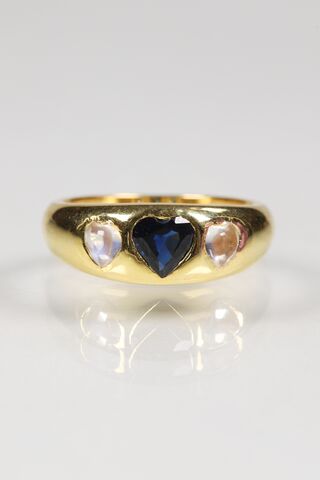 14ct,Sapphire,&,Diamond,Heart,Ring