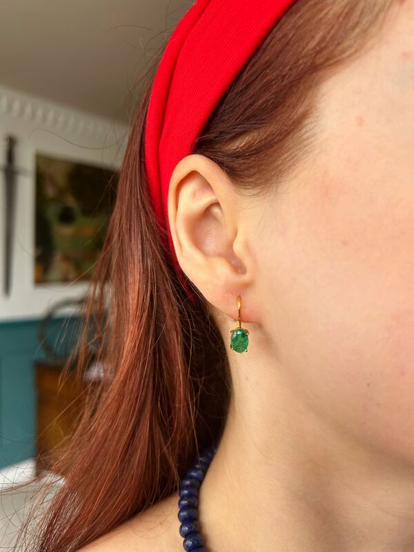 18ct Oval Emerald Earrings  - product images  of 