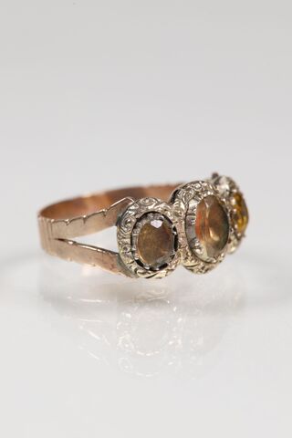 9ct Georgian Foiled Topaz Trilogy Ring - product images  of 