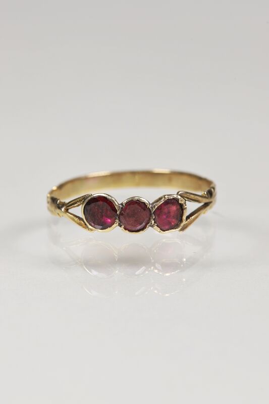 Antique Georgian 15ct Garnet Trilogy Ring - product images  of 