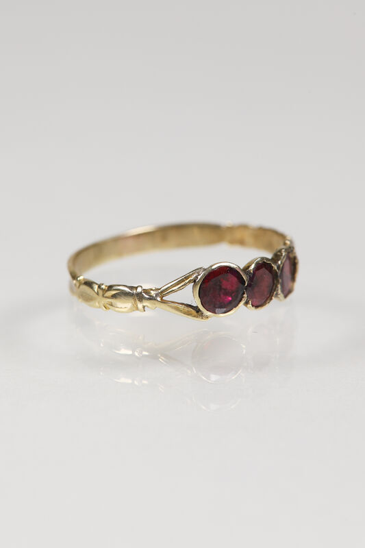 Antique Georgian 15ct Garnet Trilogy Ring - product images  of 