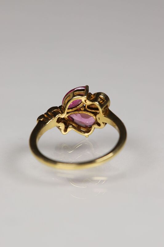 14ct Pink Tourmaline &amp; Rose Cut Diamond Ring  - product images  of 