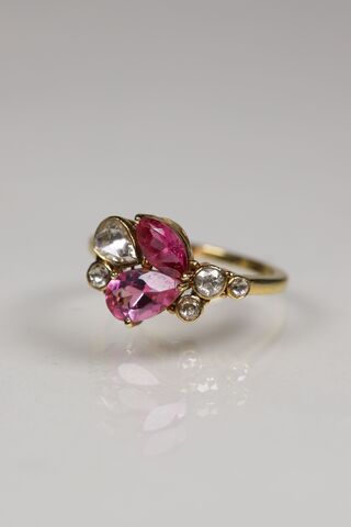 14ct Pink Tourmaline & Rose Cut Diamond Ring  - product images  of 