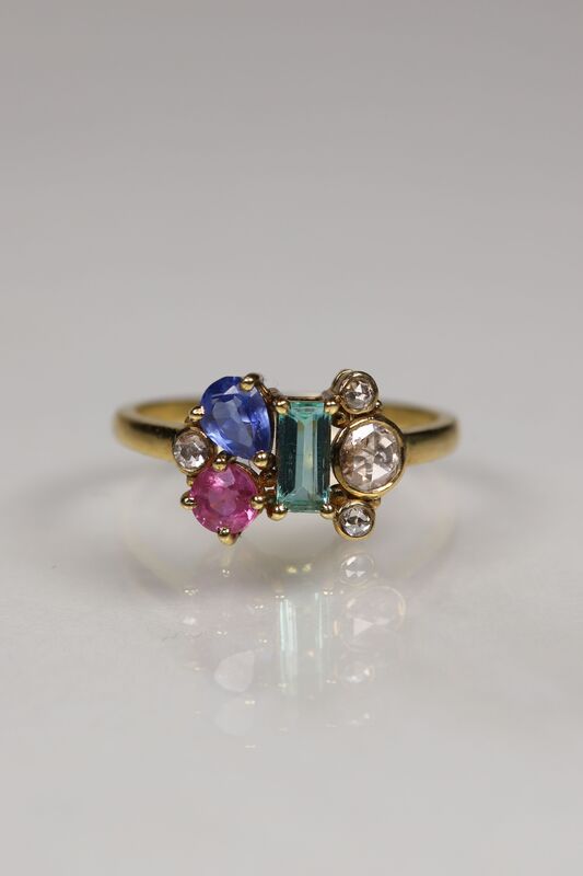 14ct Multigem &amp; Rose Cut Diamond Ring  - product images  of 