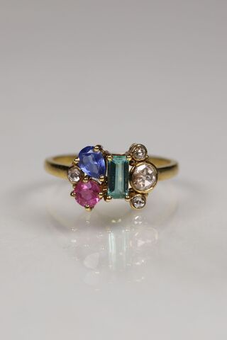 14ct,Multigem,&,Rose,Cut,Diamond,Ring