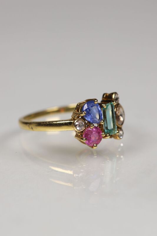 14ct Multigem &amp; Rose Cut Diamond Ring  - product images  of 