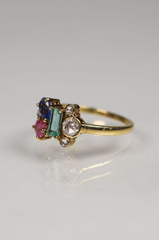 14ct Multigem &amp; Rose Cut Diamond Ring  - product images  of 