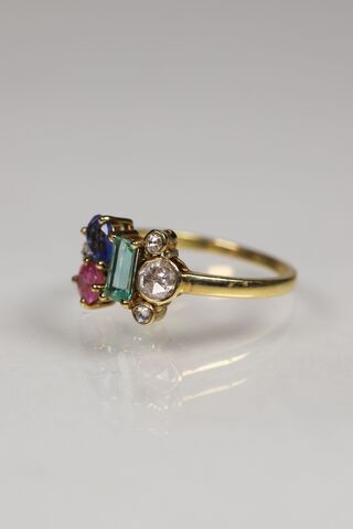 14ct Multigem & Rose Cut Diamond Ring  - product images  of 