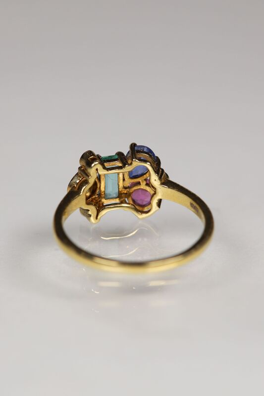 14ct Multigem &amp; Rose Cut Diamond Ring  - product images  of 