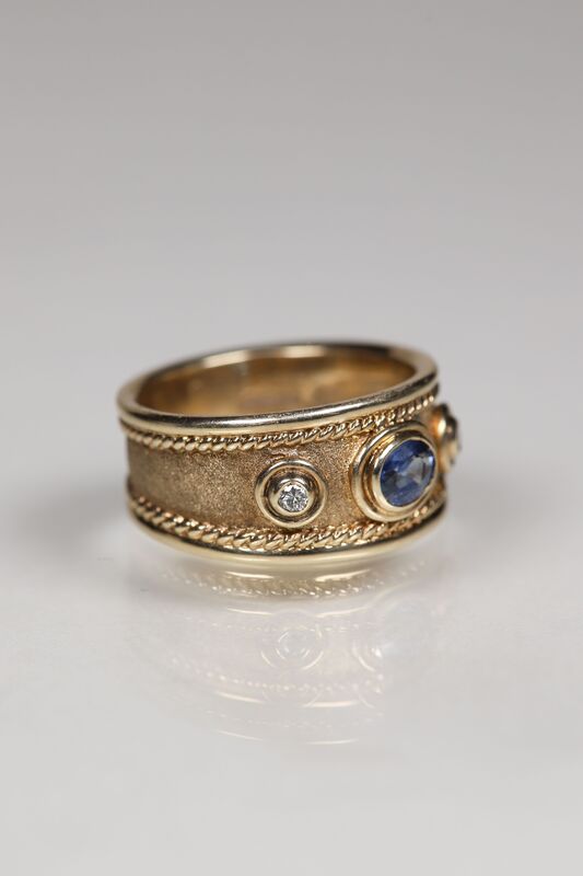 9ct Sapphire &amp; Diamond Byzantine Ring  - product images  of 