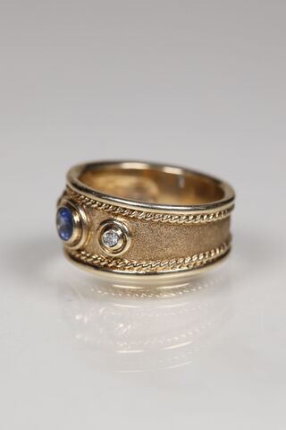 9ct Sapphire & Diamond Byzantine Ring  - product images  of 