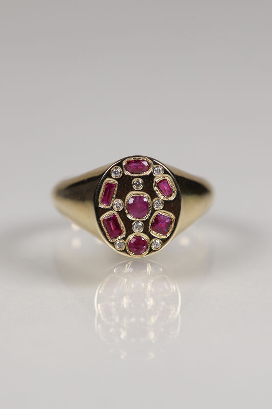 14ct Gemstone &amp; Diamond Scatter Signets  - product images  of 