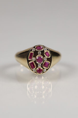 14ct Gemstone & Diamond Scatter Signets  - product images  of 