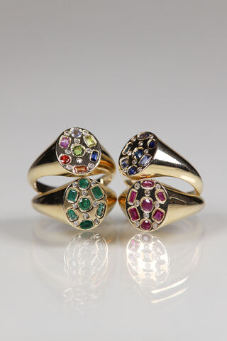 14ct,Gemstone,&,Diamond,Scatter,Signets
