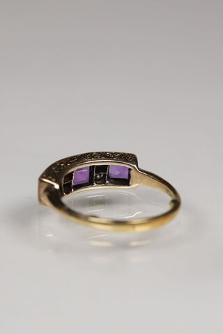 Antique 18ct Amethyst & Diamond Half Eternity Ring  - product images  of 
