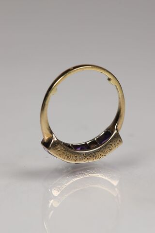 Antique 18ct Amethyst & Diamond Half Eternity Ring  - product images  of 
