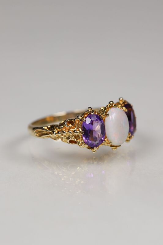 Vintage 9ct Amethyst &amp; Opal Ring - product images  of 