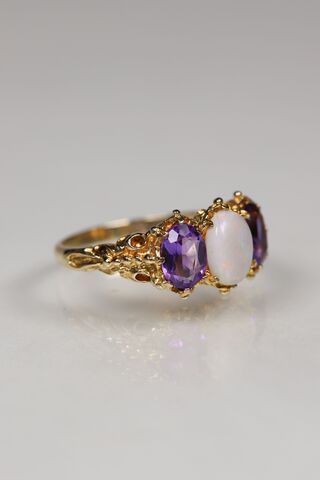 Vintage 9ct Amethyst & Opal Ring - product images  of 