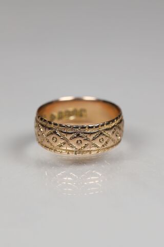 Antique 9ct Gold Patterned Band  - product images  of 