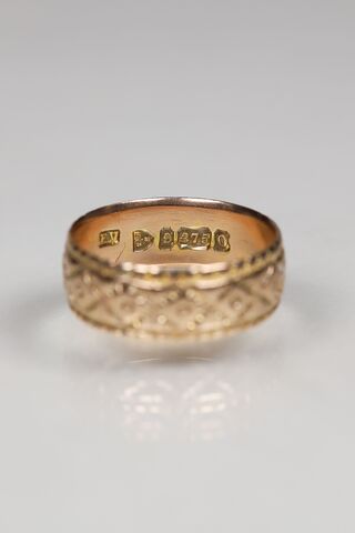 Antique 9ct Gold Patterned Band  - product images  of 
