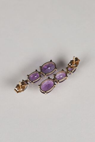 Vintage 9ct Amethyst Drop Earrings - product images  of 