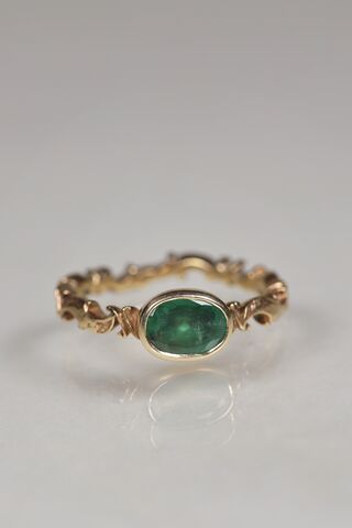 Georgian,Inspired,9ct,Emerald,Ring