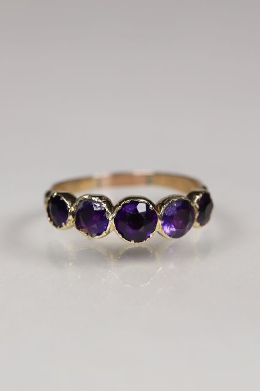 Georgian 15ct Amethyst Half Eternity Ring  - product images  of 
