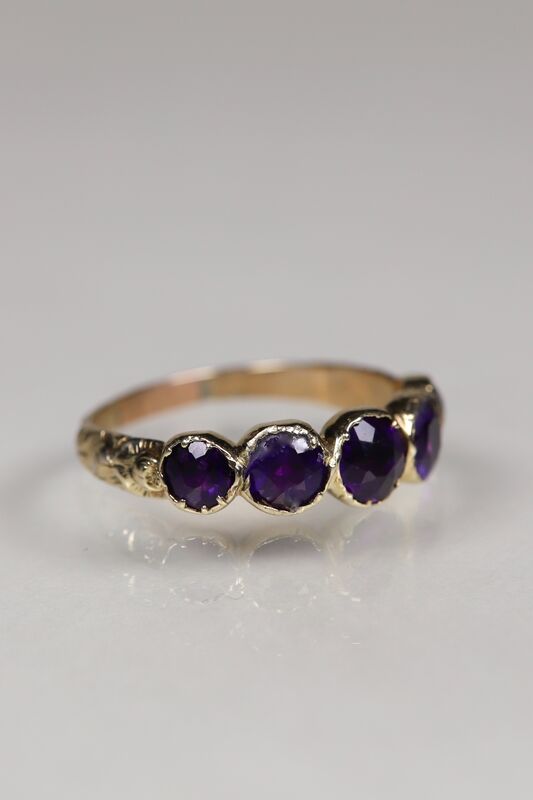 Georgian 15ct Amethyst Half Eternity Ring  - product images  of 