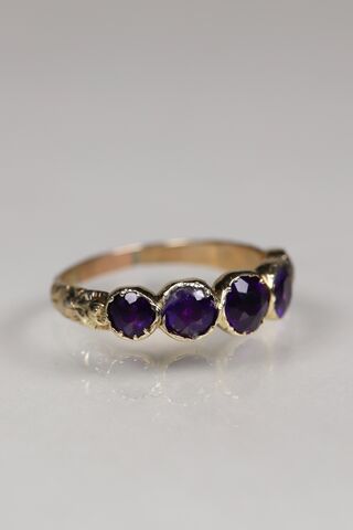 Georgian 15ct Amethyst Half Eternity Ring  - product images  of 