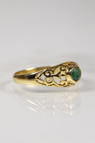 Vintage 9ct Byzantine Inspired Emerald Ring  - product images  of 