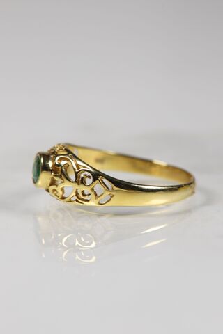 Vintage 9ct Byzantine Inspired Emerald Ring  - product images  of 