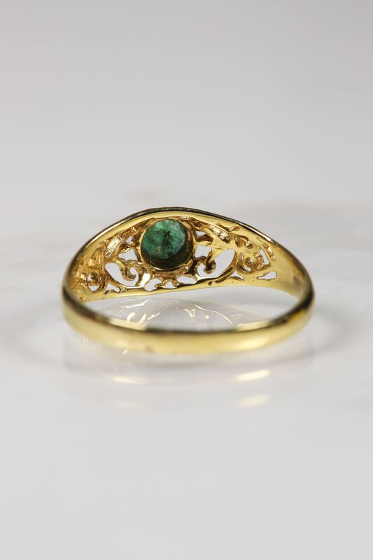 Vintage 9ct Byzantine Inspired Emerald Ring  - product images  of 