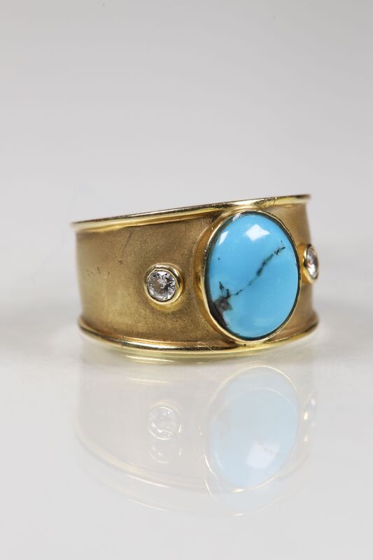 18ct Turquoise &amp; Diamond Statement Ring  - product images  of 