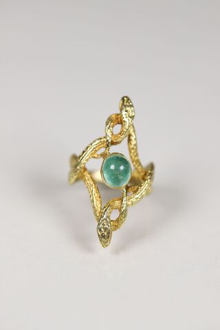 Vintage,18ct,Emerald,Snake,Ring