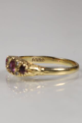 Vintage 18ct Ruby & Diamond Half Eternity Ring - product images  of 
