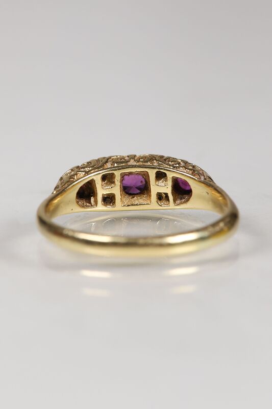 Vintage 18ct Ruby &amp; Diamond Half Eternity Ring - product images  of 