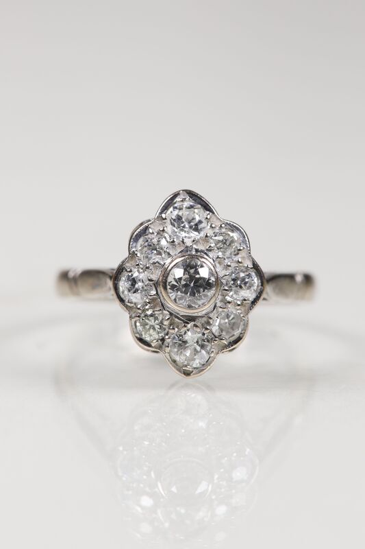Antique Art Deco 18ct Diamond Marquise Ring - product images  of 