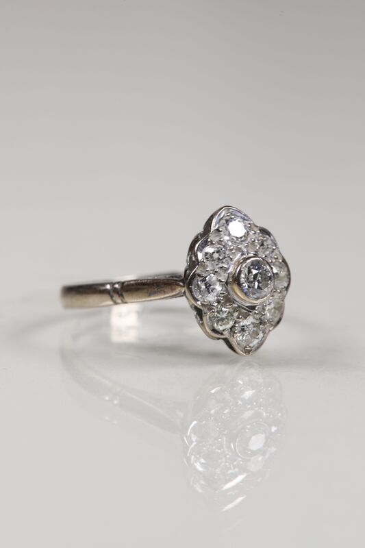 Antique Art Deco 18ct Diamond Marquise Ring - product images  of 