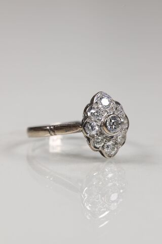 Antique Art Deco 18ct Diamond Marquise Ring - product images  of 