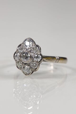 Antique Art Deco 18ct Diamond Marquise Ring - product images  of 