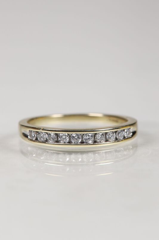 Vintage 9ct Channel Set Diamond Half Eternity Ring - product images  of 