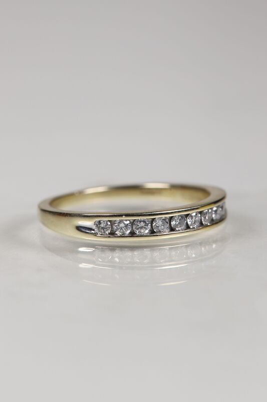 Vintage 9ct Channel Set Diamond Half Eternity Ring - product images  of 