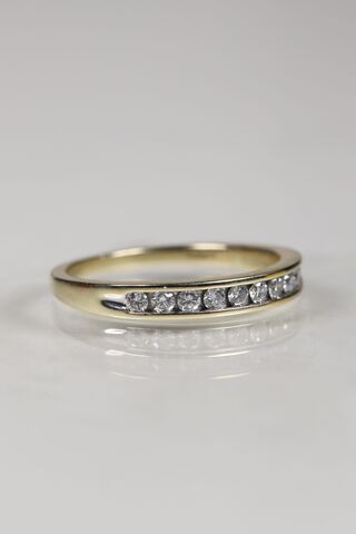 Vintage 9ct Channel Set Diamond Half Eternity Ring - product images  of 