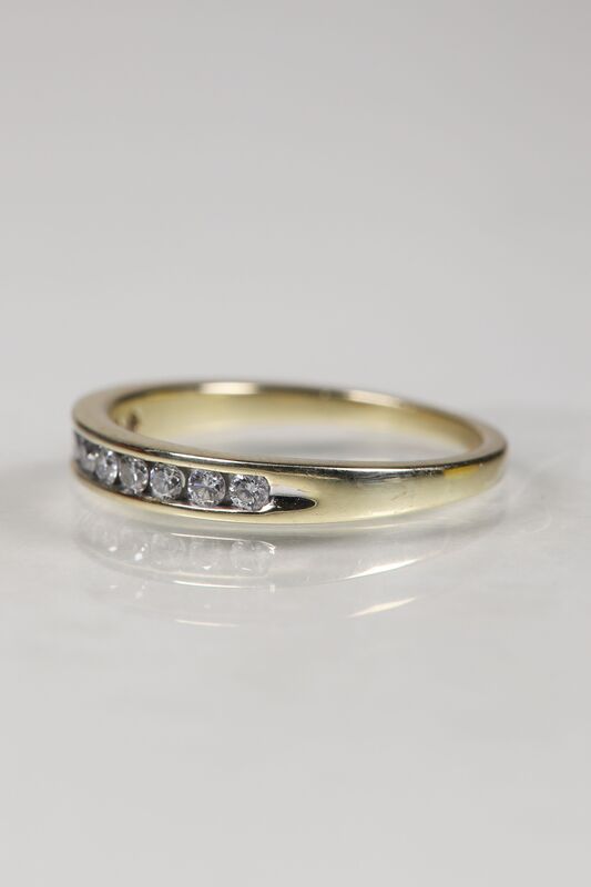 Vintage 9ct Channel Set Diamond Half Eternity Ring - product images  of 