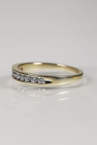 Vintage 9ct Channel Set Diamond Half Eternity Ring - product images  of 