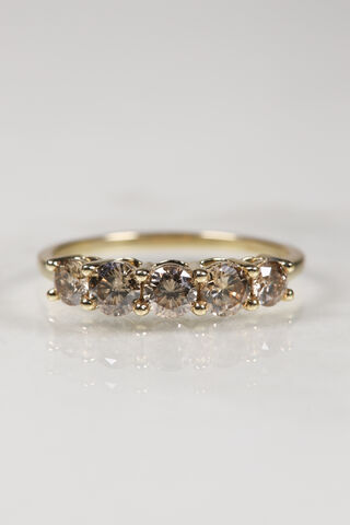 9ct,Chocolate,Diamond,Half,Eternity,Ring