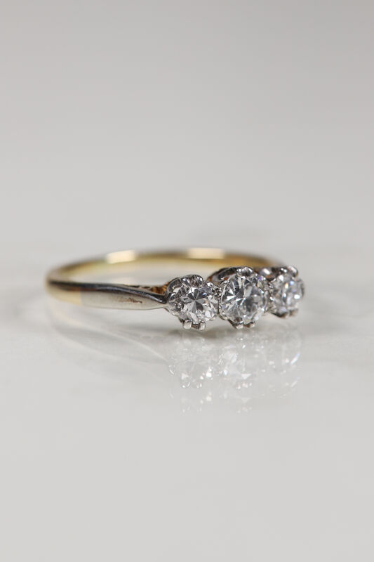 Art Deco 18ct Diamond Trilogy Ring - product images  of 
