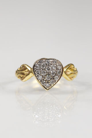 Vintage,9ct,Diamond,Heart,Ring